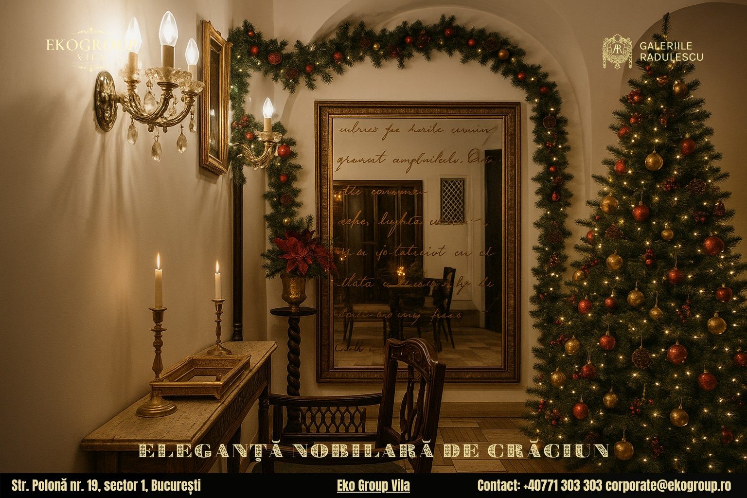 Decoratiuni de Craciun ce Întorc Timpul: Eleganța Nobiliară a Eko Group Vila în Stil Interbelic